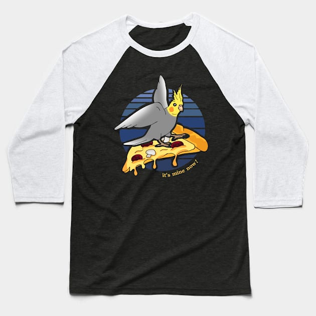 cockatiel on pizza - funny doodle - it's mine now! Baseball T-Shirt by FandomizedRose